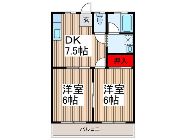 ハニ－ハイツの物件間取画像